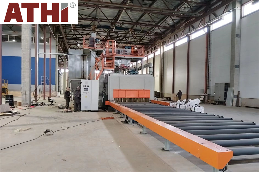 QAT6928 проходная дробеметная установка с роликовой щеткой