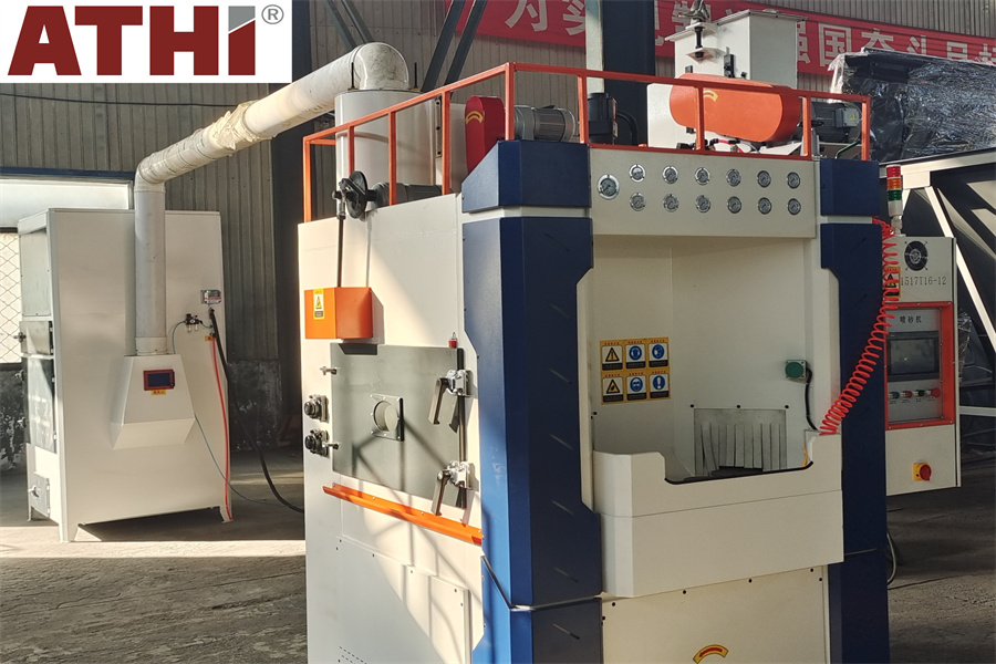 AT-1517T16-12A Авто. пескоструйный кабинет непрерывного действия с поворотными столами