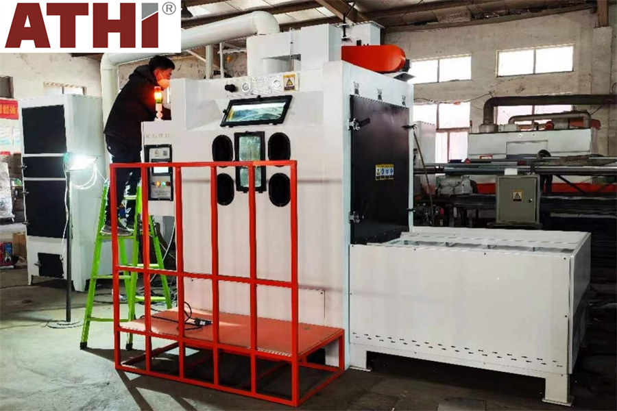 Пескоструйный кабинет AT-1515T-1D с ручной тележкой и поворотным столом